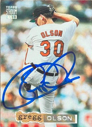 Gregg Olson Signed 1994 Stadium Club Golden Rainbow Baseball Card - Baltimore Orioles