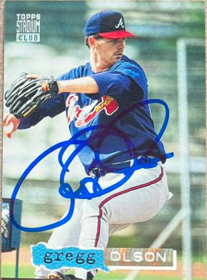 Gregg Olson Signed 1994 Stadium Club Golden Rainbow Baseball Card - Atlanta Braves