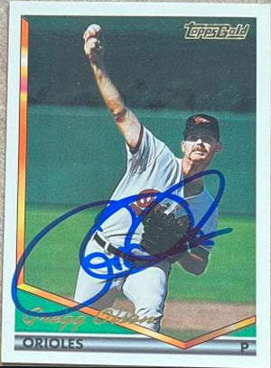 Gregg Olson Signed 1994 Topps Gold Baseball Card - Baltimore Orioles