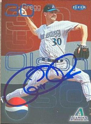 Gregg Olson Signed 1999 Fleer Pepsi Baseball Card - Arizona Diamondbacks