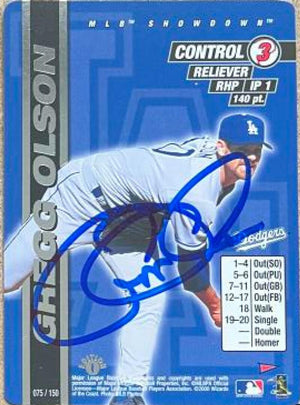 Gregg Olson Signed 2000 MLB Showdown Pennant Run 1st Edition Baseball Card - Arizona Diamondbacks