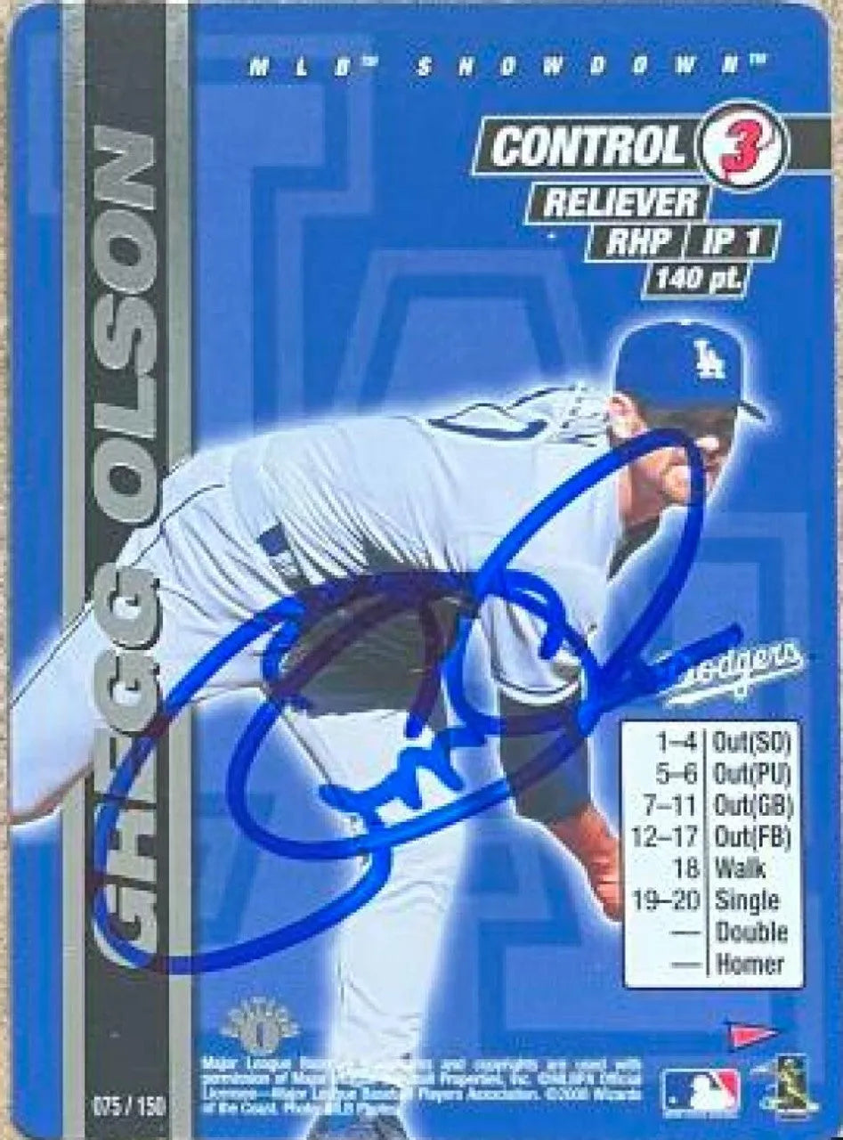 Gregg Olson Signed 2000 MLB Showdown Pennant Run 1st Edition Baseball Card - Arizona Diamondbacks