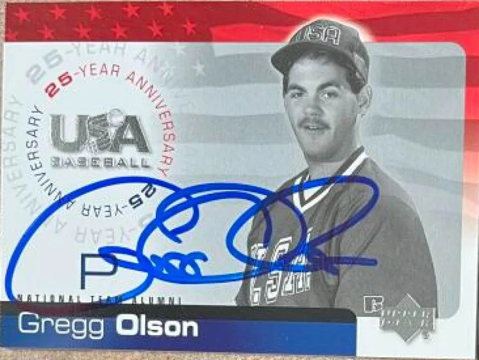 Gregg Olson Signed 2004 Upper Deck Team USA 25th Anniversary Baseball Card - Team USA