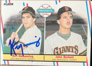 Kirt Manwaring Signed 1990 Fleer Baseball Card - San Francisco Giants
