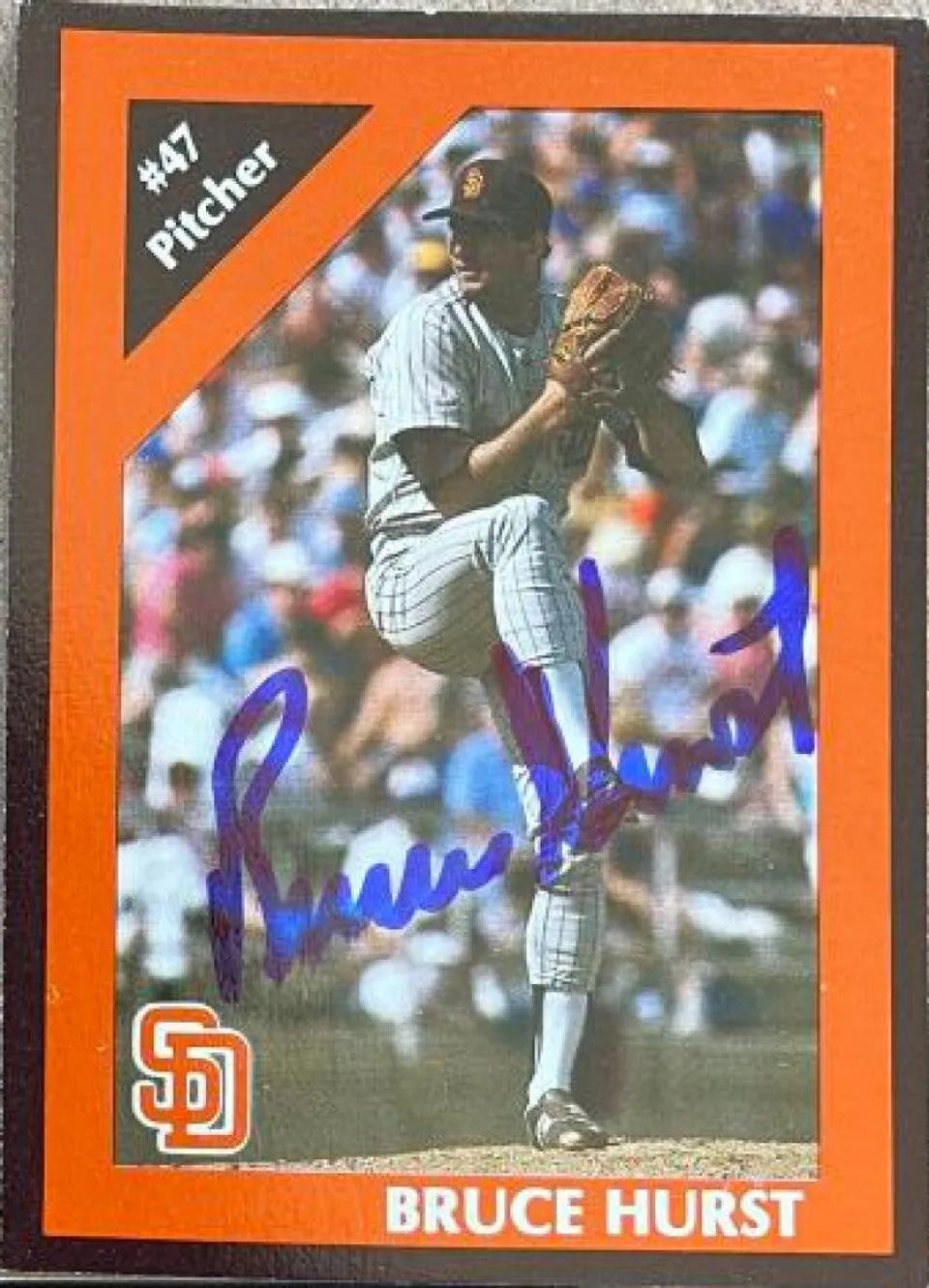 Bruce Hurst Signed 1989 Coca-Cola Baseball Card - San Diego Padres