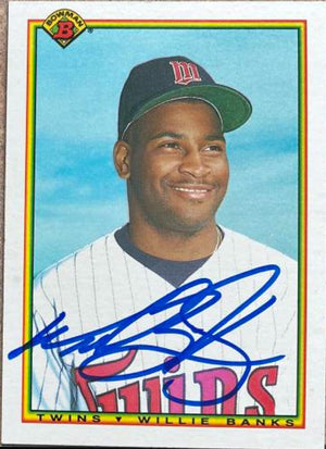 Willie Banks Signed 1990 Bowman Baseball Card - Minnesota Twins