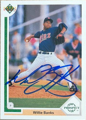 Willie Banks Signed 1991 Upper Deck Baseball Card - Minnesota Twins