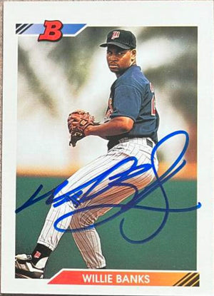 Willie Banks Signed 1992 Bowman Baseball Card - Minnesota Twins