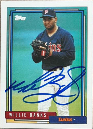 Willie Banks Signed 1992 Topps Baseball Card - Minnesota Twins