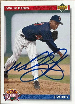 Willie Banks Signed 1992 Upper Deck Baseball Card - Minnesota Twins