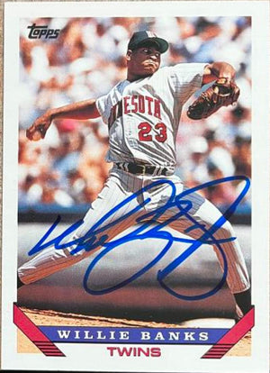 Willie Banks Signed 1993 Topps Baseball Card - Minnesota Twins