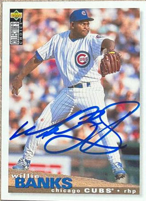 Willie Banks Signed 1995 Collector's Choice Baseball Card - Chicago Cubs