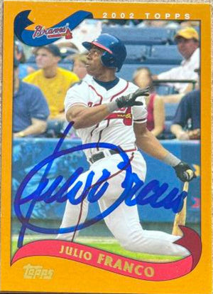 Julio Franco Signed 2002 Topps Baseball Card - Atlanta Braves
