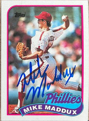 Mike Maddux Signed 1989 Topps Baseball Card - Philadelphia Phillies