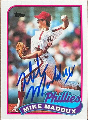Mike Maddux Signed 1989 Topps Baseball Card - Philadelphia Phillies