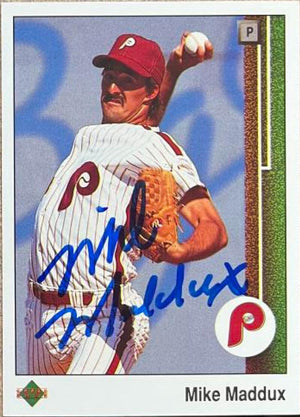 Mike Maddux Signed 1989 Upper Deck Baseball Card - Philadelphia Phillies