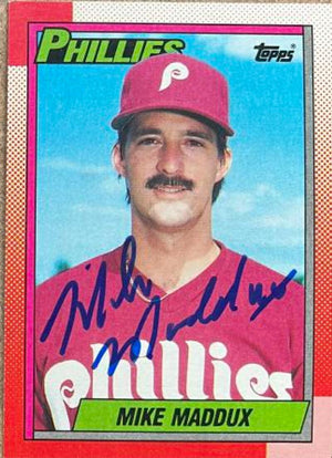 Mike Maddux Signed 1990 Topps Baseball Card - Philadelphia Phillies