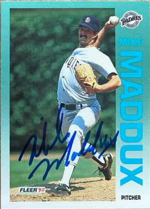 Mike Maddux Signed 1992 Fleer Baseball Card - San Diego Padres