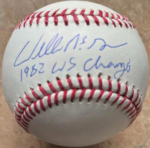 Willie McGee Signed ROMLB Baseball w/ 1982 World Series Inscription