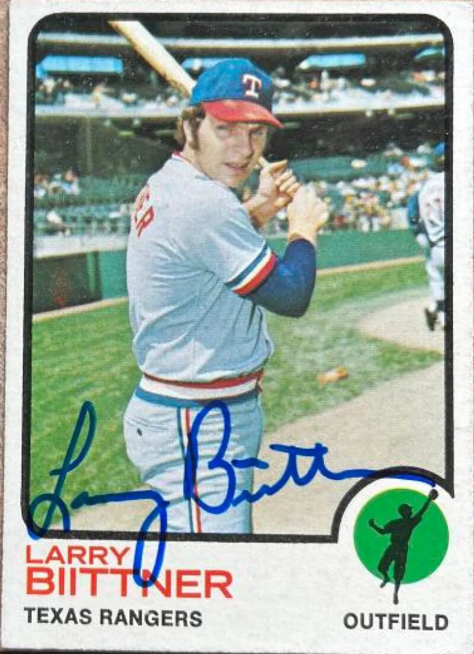 ラリー・ビトナー サイン入り 1973 Topps ベースボールカード - テキサス・レンジャーズ