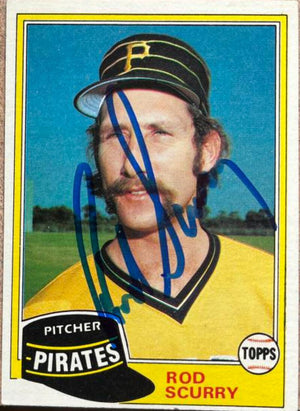 Rod Scurry Signed 1981 Topps Baseball Card - Pittsburgh Pirates