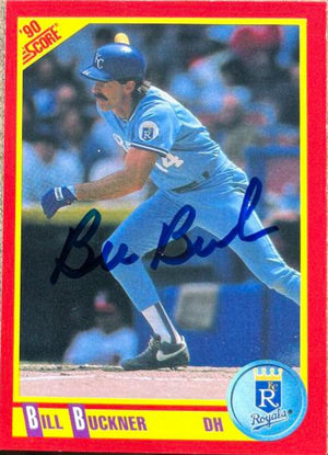 ビル・バックナー直筆サイン入り 1990 スコア ベースボールカード - カンザスシティ ロイヤルズ