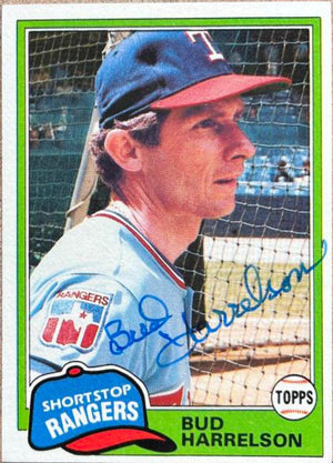 Bud Harrelson Signed 1981 Topps Baseball Card - Texas Rangers