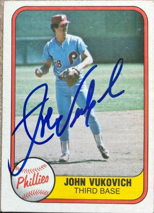 John Vukovich Signed 1981 Fleer Baseball Card - Philadelphia Phillies