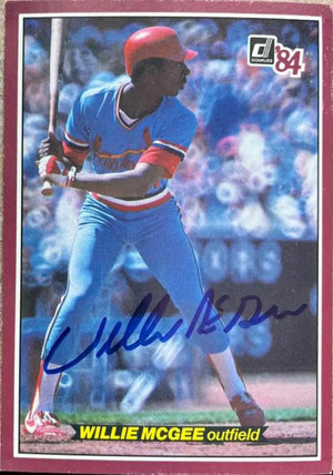 ウィリー・マギー直筆サイン入り 1984 ドンラス アクション オールスター ベースボール カード - セントルイス カーディナルス