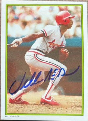 Willie McGee Signed 1986 Topps Glossy All-Stars Baseball Card - St Louis Cardinals