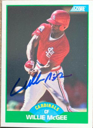 Willie McGee Signed 1989 Score Baseball Card - St Louis Cardinals
