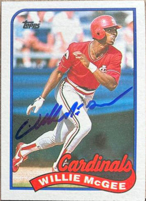 Willie McGee Signed 1989 Topps Baseball Card - St Louis Cardinals