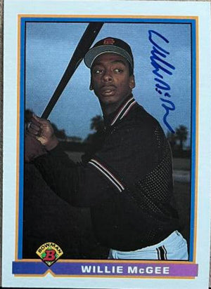 Willie McGee Signed 1991 Bowman Baseball Card - San Francisco Giants