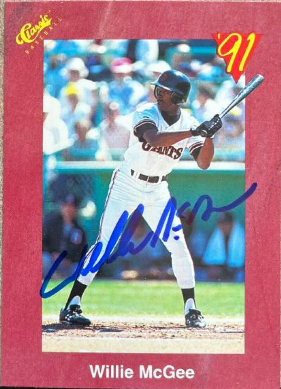 Willie McGee Signed 1991 Classic II Baseball Card - San Francisco Giants #T76