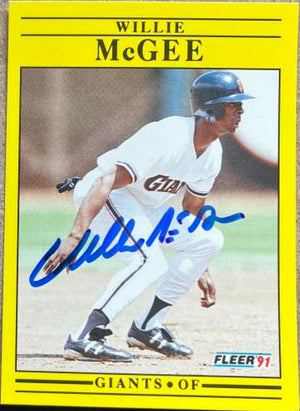 Willie McGee Signed 1991 Fleer Update Baseball Card - San Francisco Giants