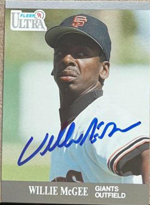 Willie McGee Signed 1991 Fleer Ultra Baseball Card - San Francisco Giants