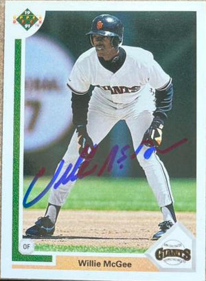 Willie McGee Signed 1991 Upper Deck Baseball Card - San Francisco Giants