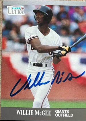 Willie McGee Signed 1991 Fleer Ultra Update Baseball Card - San Francisco Giants