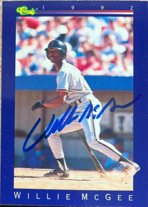 Willie McGee Signed 1992 Classic Baseball Card - San Francisco Giants