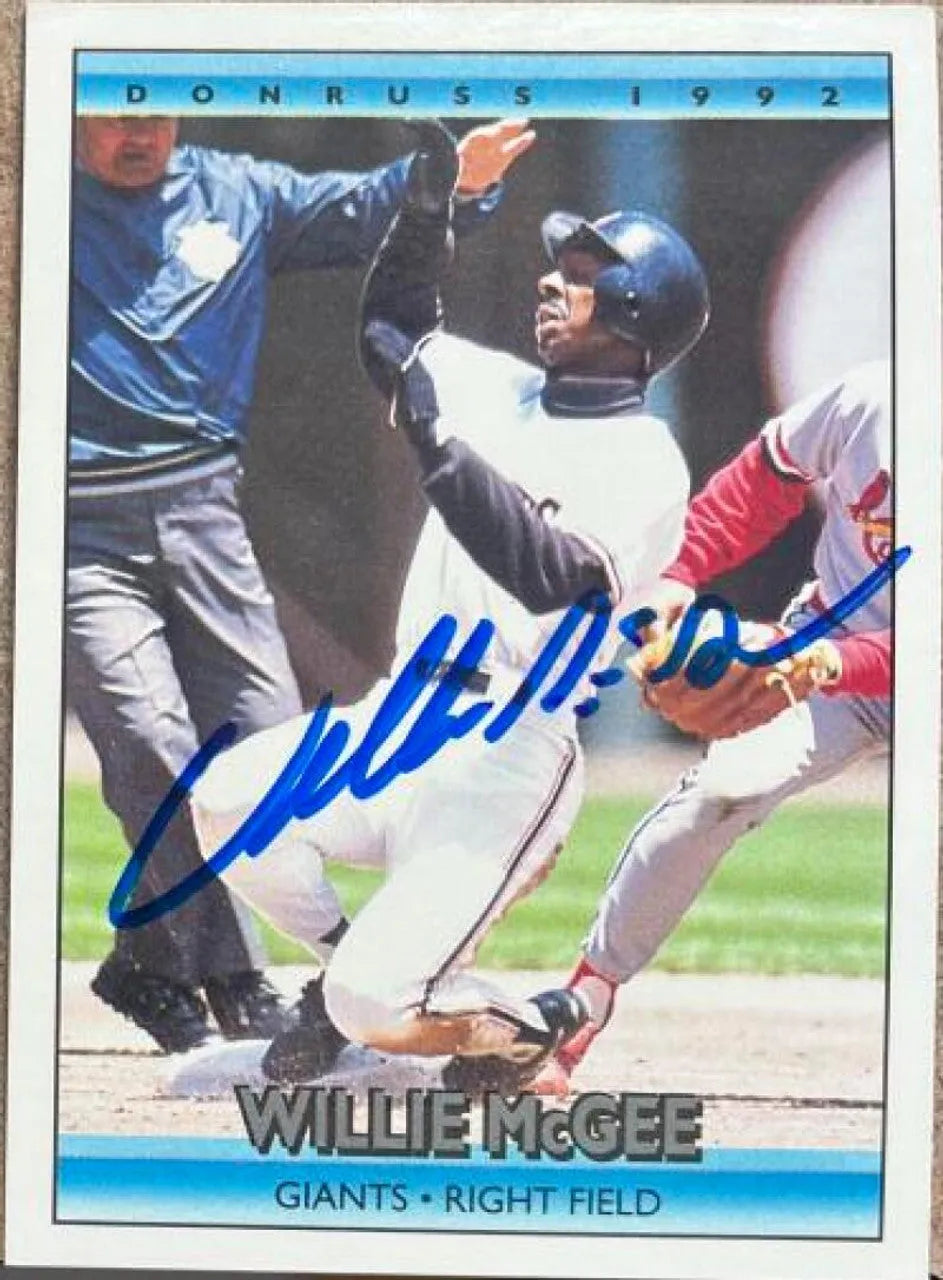 Willie McGee Signed 1992 Donruss Baseball Card - San Francisco Giants