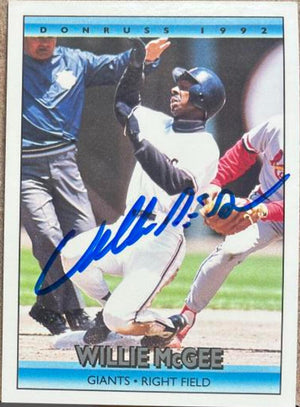 Willie McGee Signed 1992 Donruss Baseball Card - San Francisco Giants