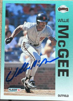 Willie McGee Signed 1992 Fleer Baseball Card - San Francisco Giants