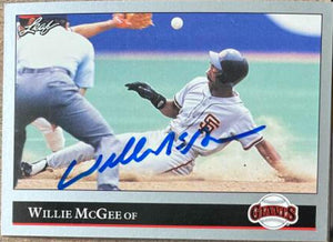 Willie McGee Signed 1992 Leaf Baseball Card - San Francisco Giants