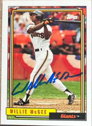 Willie McGee Signed 1992 Topps Baseball Card - San Francisco Giants