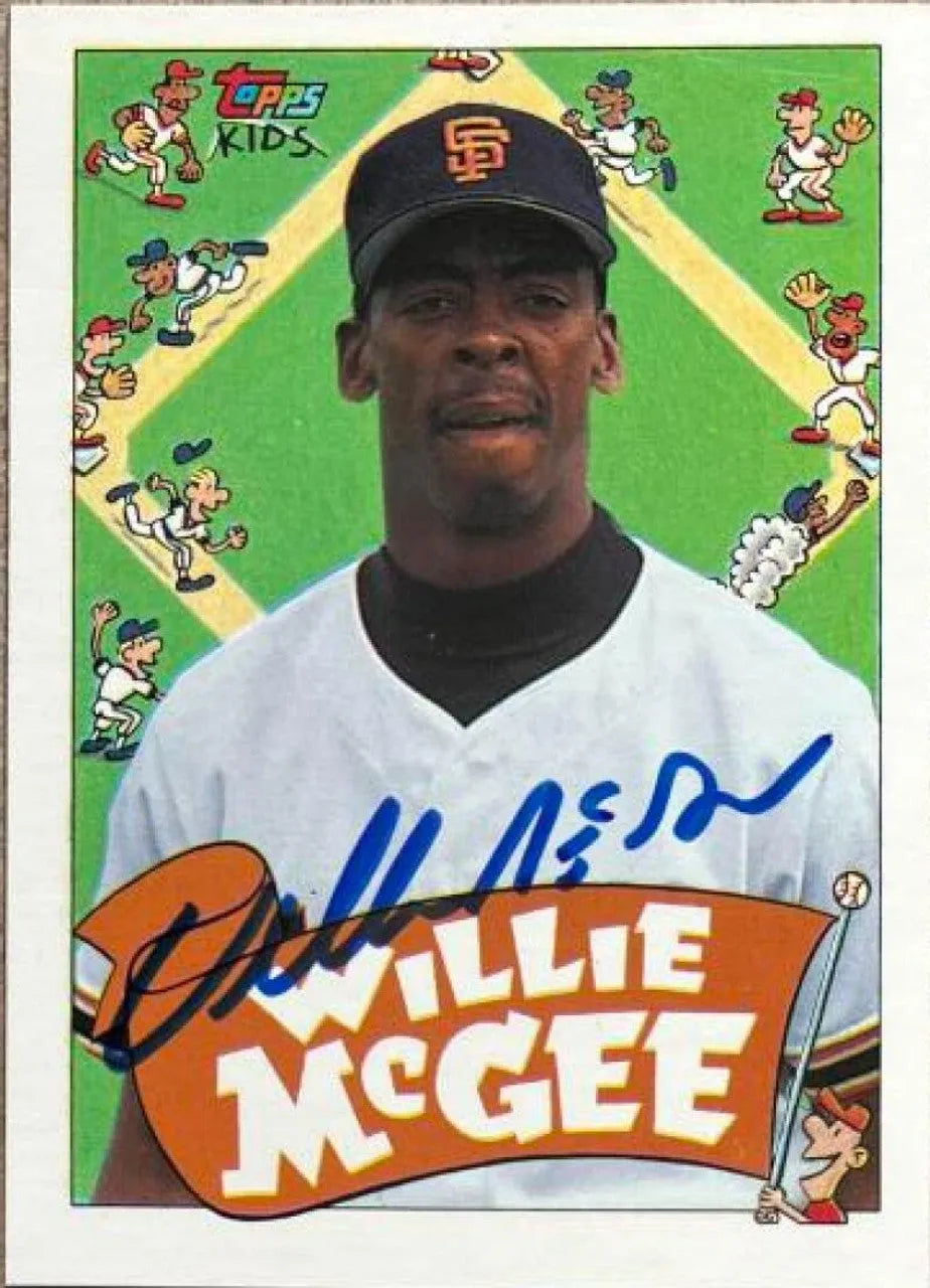 Willie McGee Signed 1992 Topps Kids Baseball Card - San Francisco Giants