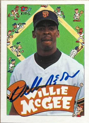 Willie McGee Signed 1992 Topps Kids Baseball Card - San Francisco Giants