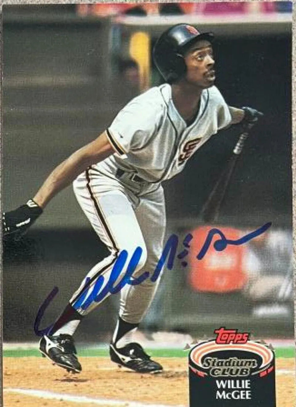 Willie McGee Signed 1992 Stadium Club Baseball Card - San Francisco Giants