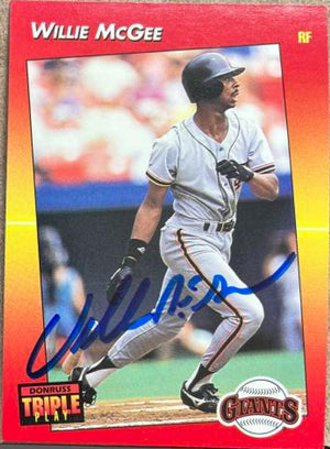Willie McGee Signed 1992 Triple Play Baseball Card - San Francisco Giants