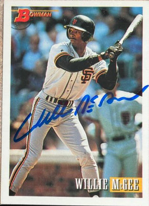 Willie McGee Signed 1993 Bowman Baseball Card - San Francisco Giants