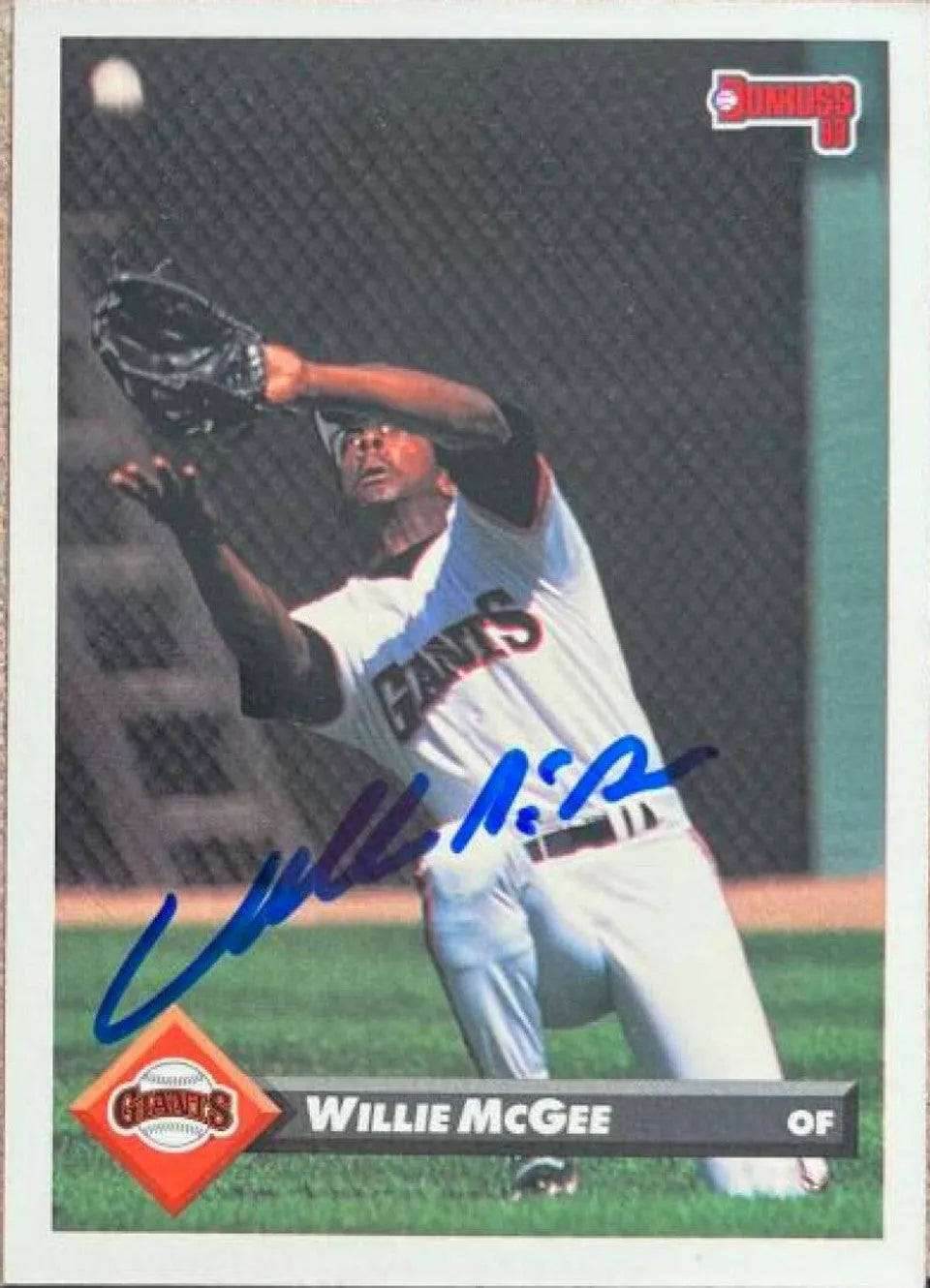 Willie McGee Signed 1993 Donruss Baseball Card - San Francisco Giants